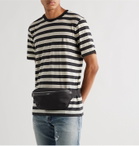 SAINT LAURENT - Leather-Trimmed Canvas Belt Bag - Black