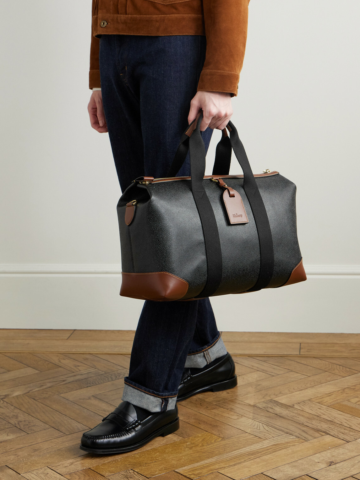 Mulberry - Heritage Day Clipper Small Leather-Trimmed Scotchgrain Weekend Bag
