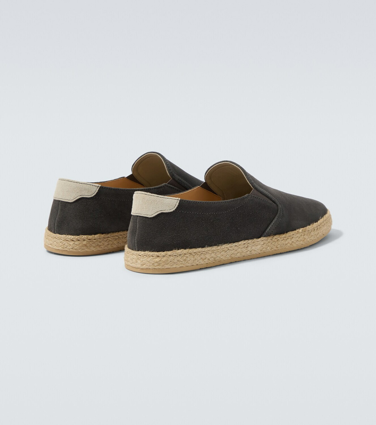 Brunello Cucinelli Jute-trimmed suede slip-on shoes