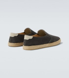 Brunello Cucinelli Jute-trimmed suede slip-on shoes