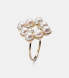 Mateo Cluster 14kt gold ring with pearls and diamonds
