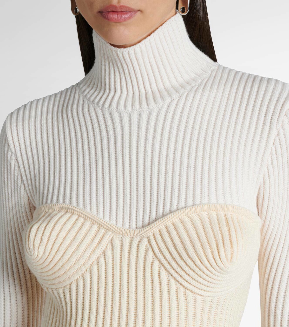 Jean Paul Gaultier Ribbed-knit wool-blend turtleneck sweater