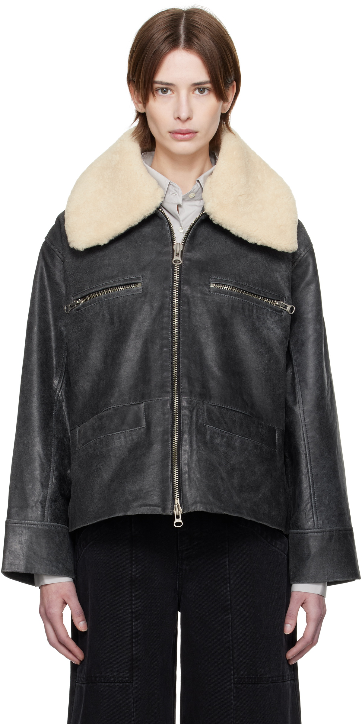 SEA NY Black Kiera Leather Jacket