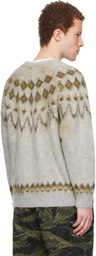 South2 West8 Gray Mohair Crew Neck Sweater