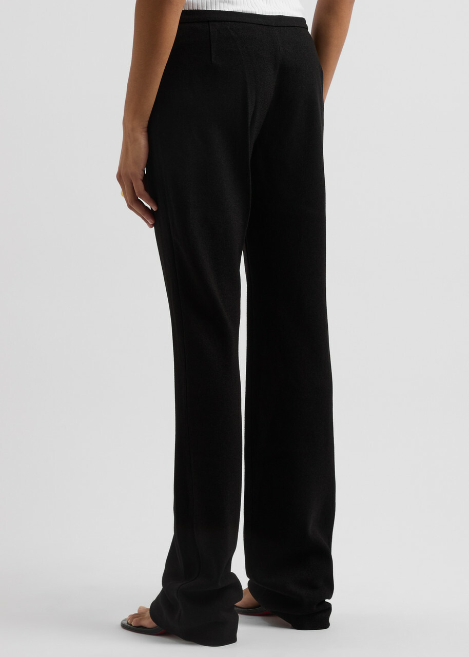 Paris Georgia Sleek Belted Slim-leg Trousers Black