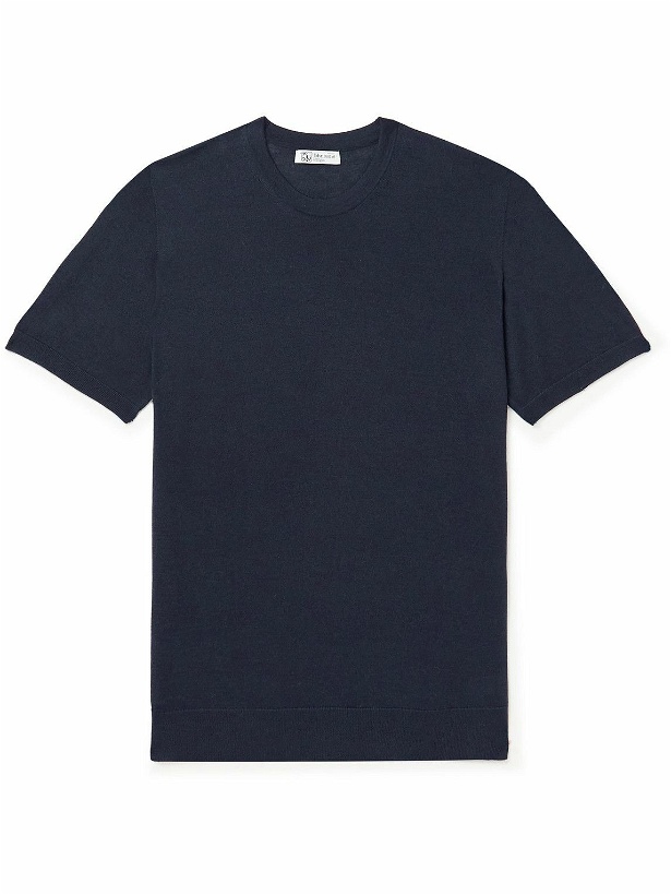 Photo: Johnstons of Elgin - Cashmere and Silk-Blend T-Shirt - Blue