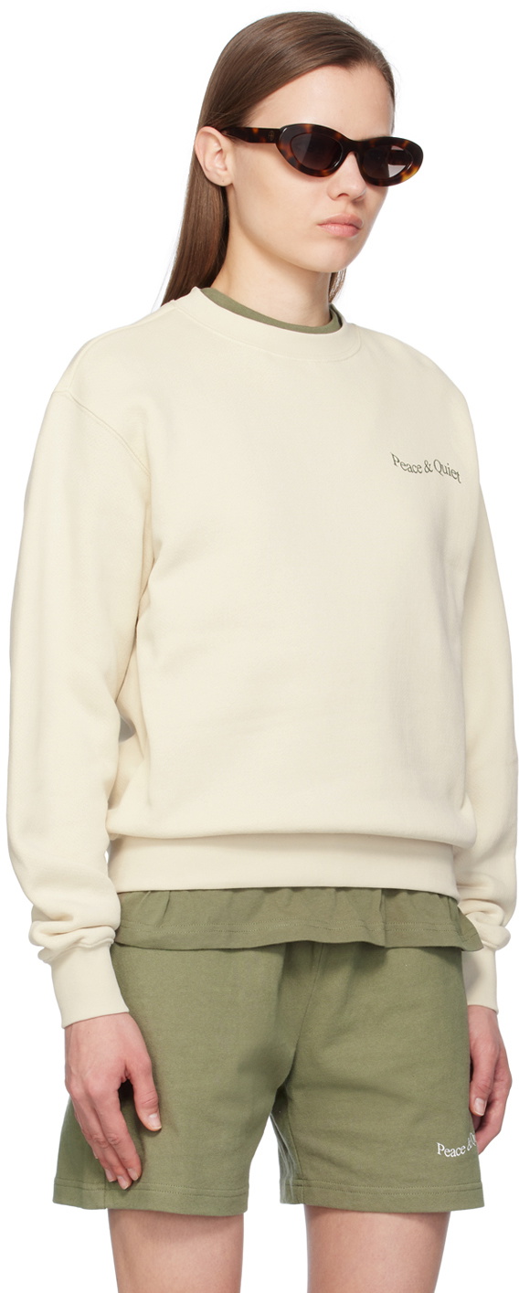 Museum of Peace & Quiet Off-White Wordmark Sweatshirt