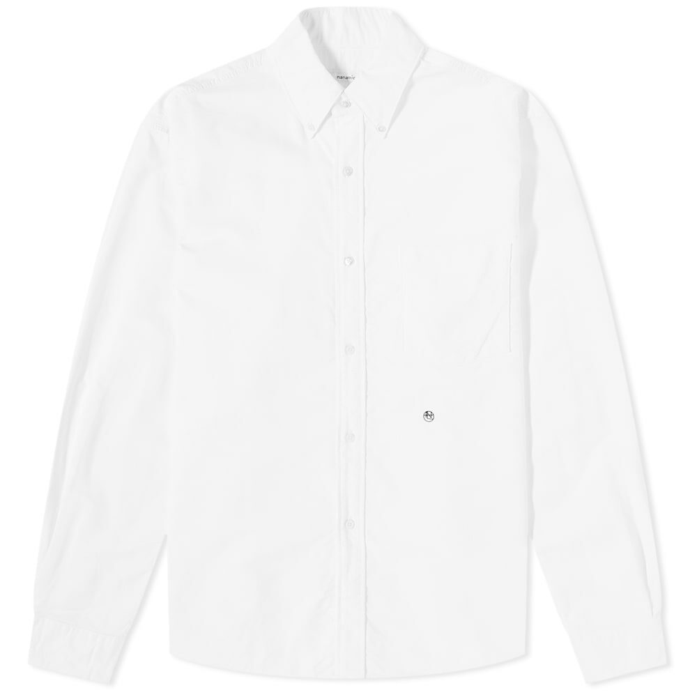 Nanamica Men's Button Down Wind Shirt in White Nanamica