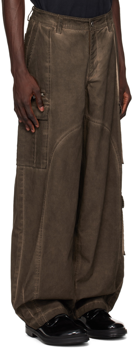 Han Kjobenhavn Brown Washed Technical Denim Cargo Pants