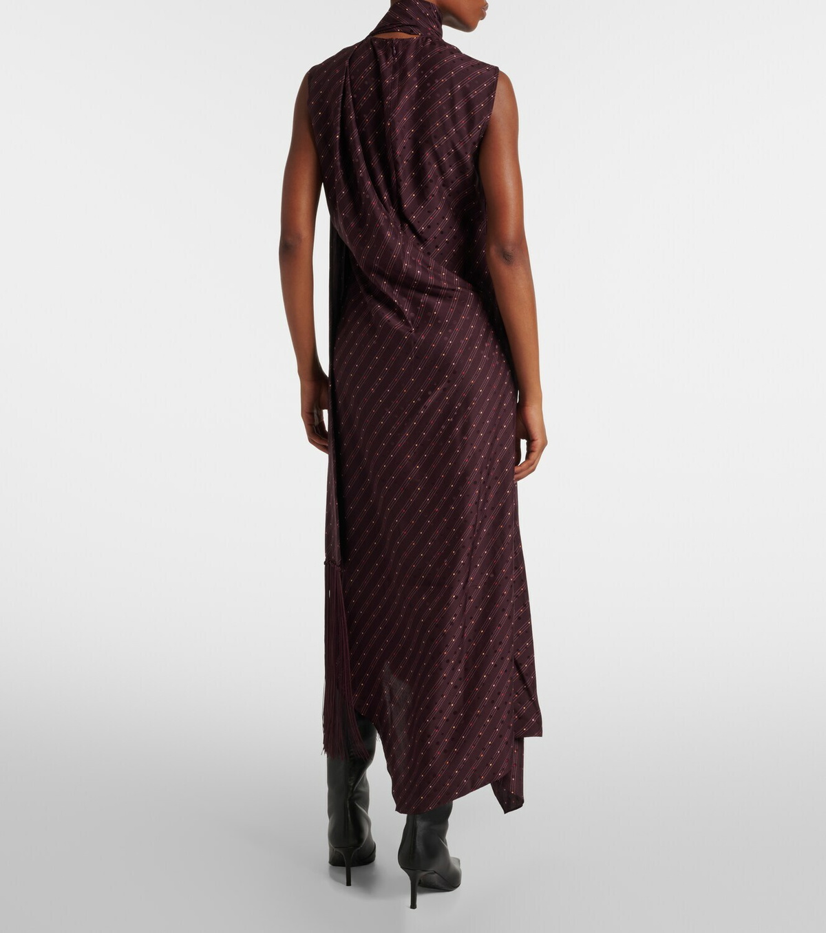 Acne Studios Dale asymmetric silk maxi dress