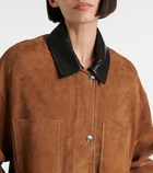 Nour Hammour Barn leather-trimmed suede jacket