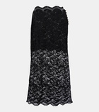 Rabanne Floral lace midi skirt