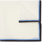 Lanvin - Contrast-Tipped Silk Pocket Square - White