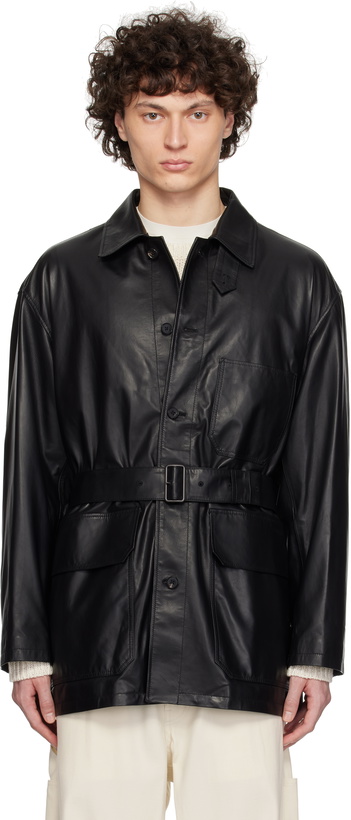 Photo: YLÈVE Black Glove Coverall Leather Jacket