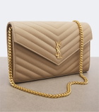 Saint Laurent Cassandre matelassé leather wallet on chain
