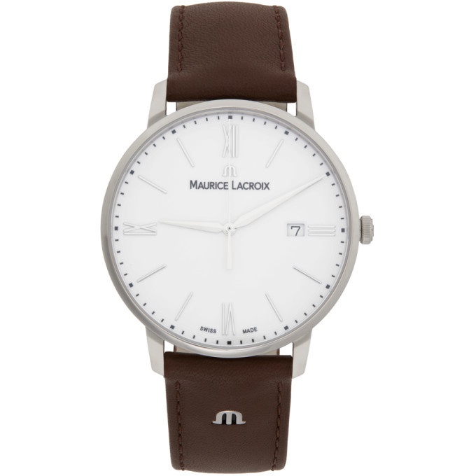 Photo: Maurice Lacroix Silver and Brown Eliros Date Watch