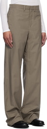 Rier Taupe Poplin Waxed Trousers