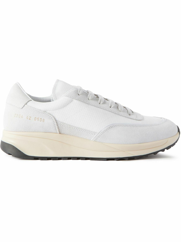 Photo: Common Projects - Track 80 Suede and Ripstop Sneakers - White