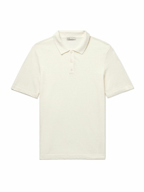 Photo: Onia - Linen Polo Shirt - White