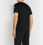 Moncler - Logo-Appliquéd Stripe-Trimmed Cotton-Jersey T-Shirt - Black