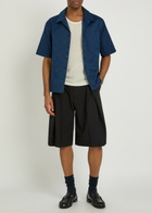 Casablanca Pleated Wool Shorts Black
