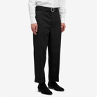 Jil Sander Men's Belted Wool Gabardine Trousers in Black