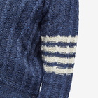 Thom Browne Men's 4 Bar Donegal Cable Knit Cardigan in Blue