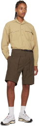 CCP Brown Pleated Pocket Shorts
