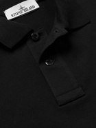 Stone Island - Logo-Appliquéd Stretch-Cotton Piqué Polo Shirt - Black