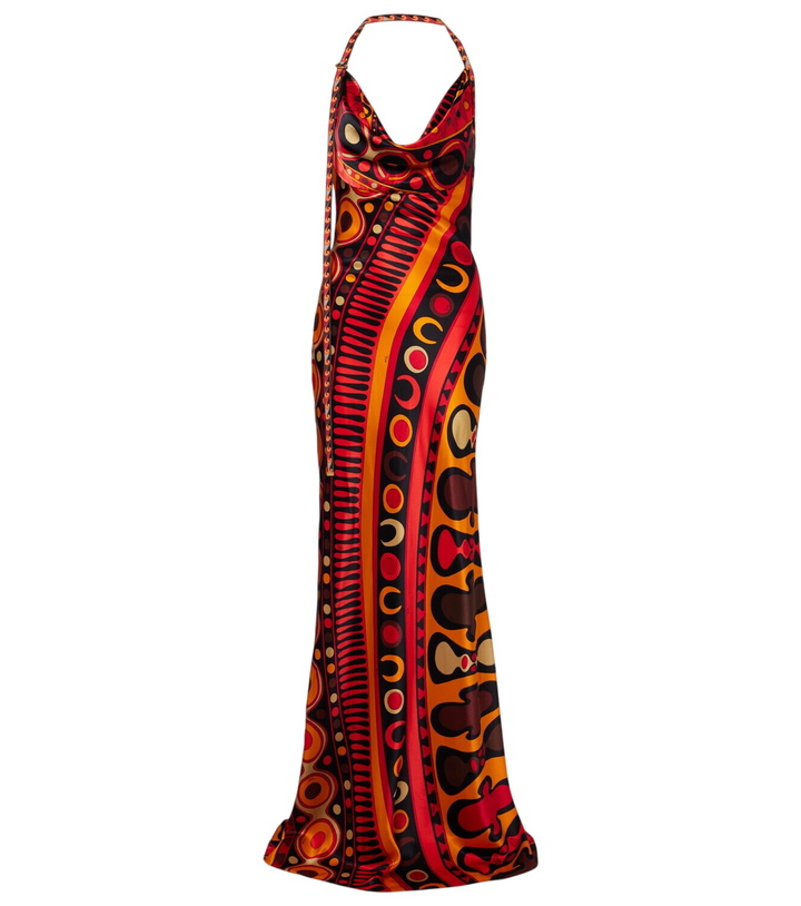 Pucci Marmo halterneck satin jersey maxi dress Emilio Pucci Pucci Marmo halterneck satin jersey maxi dress Emilio Pucci