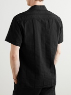 Oliver Spencer - Riviera Organic Cotton-Seersucker Shirt - Black