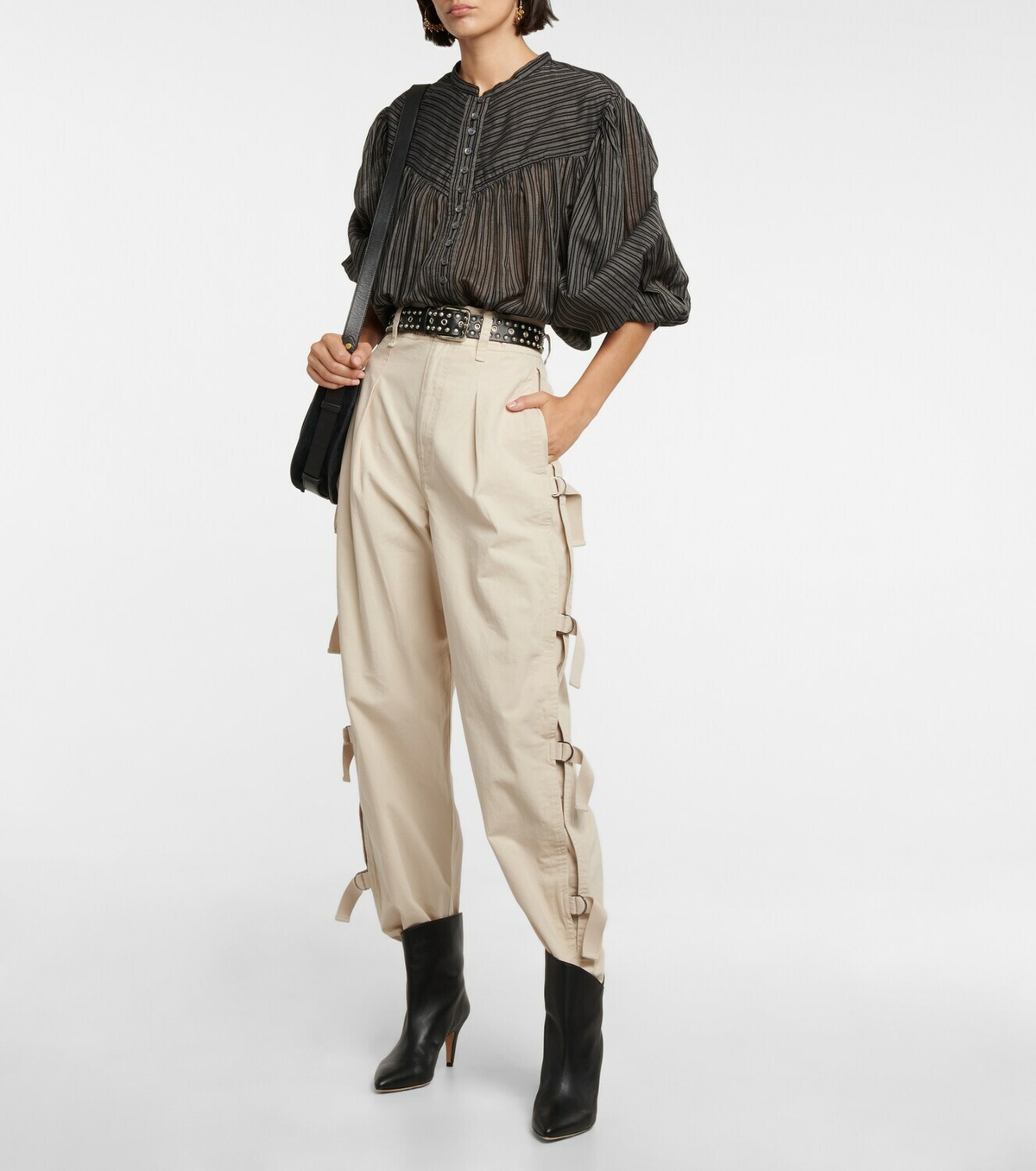 【保障できる】 Etoile Marant Keowina Isabel pants cotton tapered high-rise パンツ