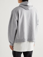 Balenciaga - Logo-Print Cotton-Blend Jersey Hoodie - Gray