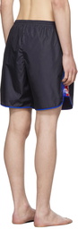 Gucci Navy Logo Stripe Swim Shorts