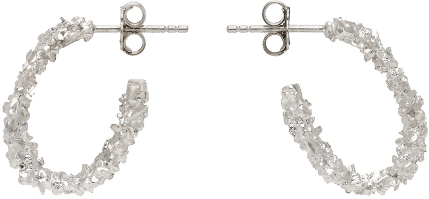 Veneda Carter Silver Small Open Hoop Earrings