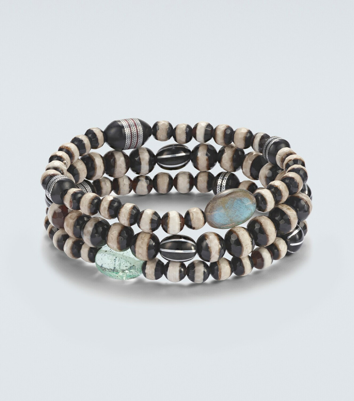 Ileana Makri Set of 3 beaded bracelets with gemstones