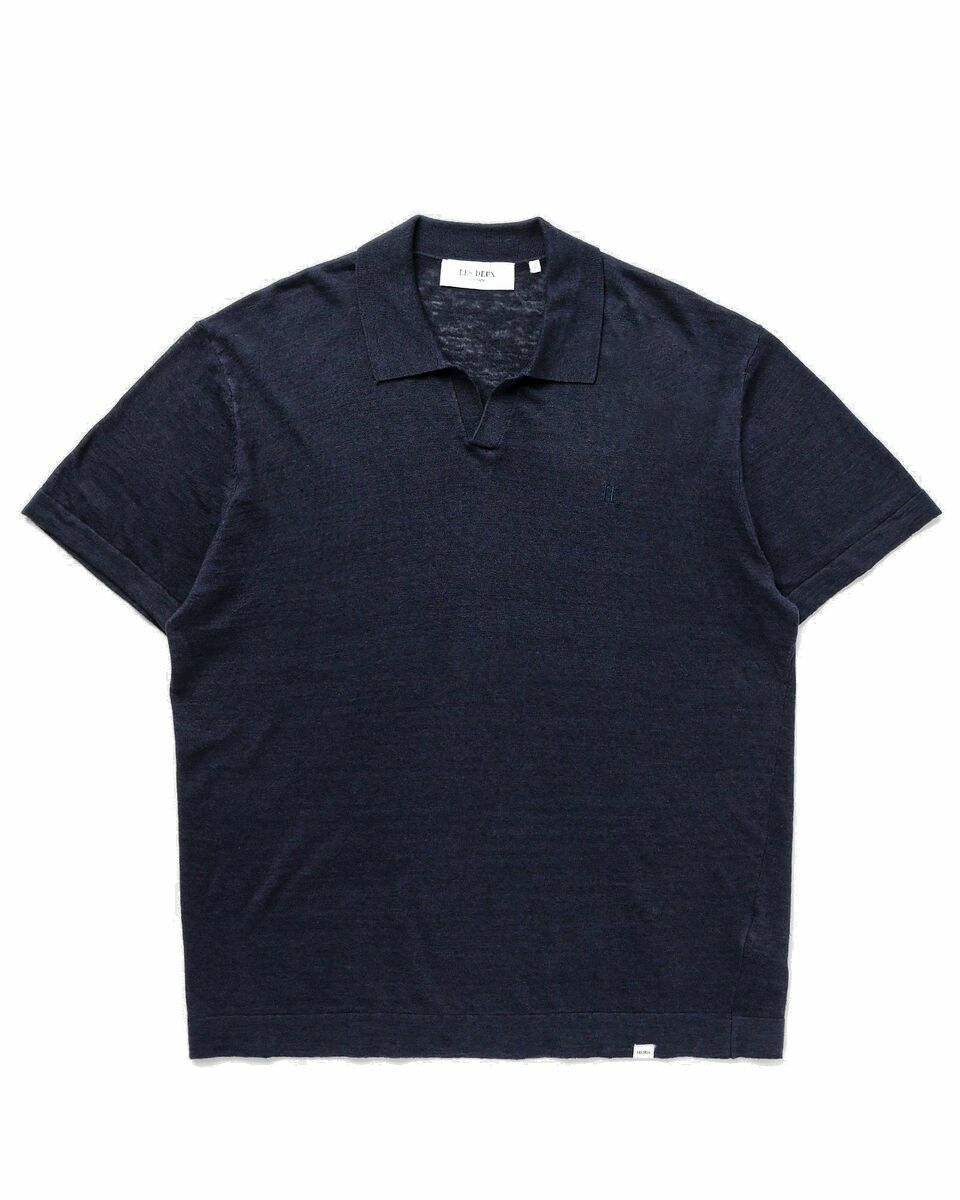 Photo: Les Deux Elba Polo Knit Blue - Mens - Shortsleeves