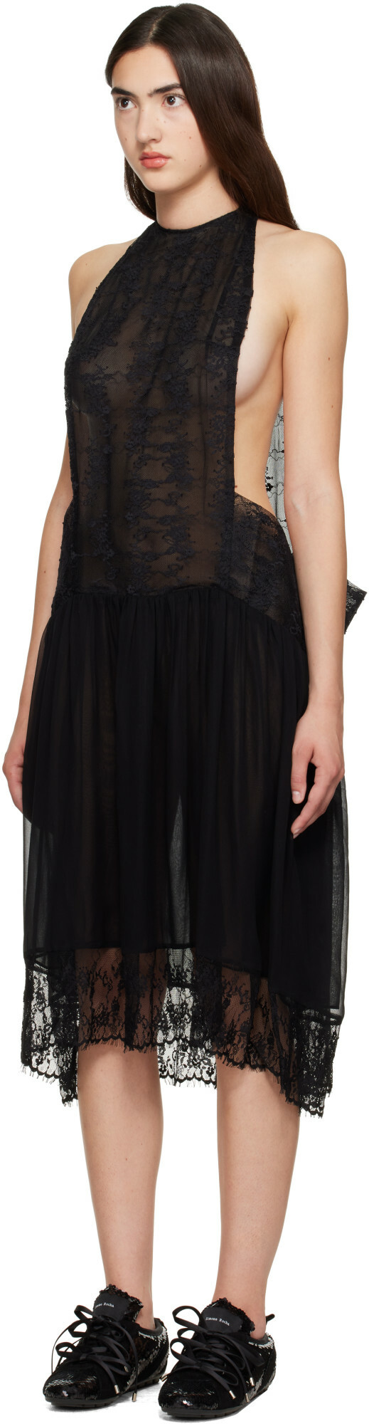 Collina Strada Black Lestat Midi Dress