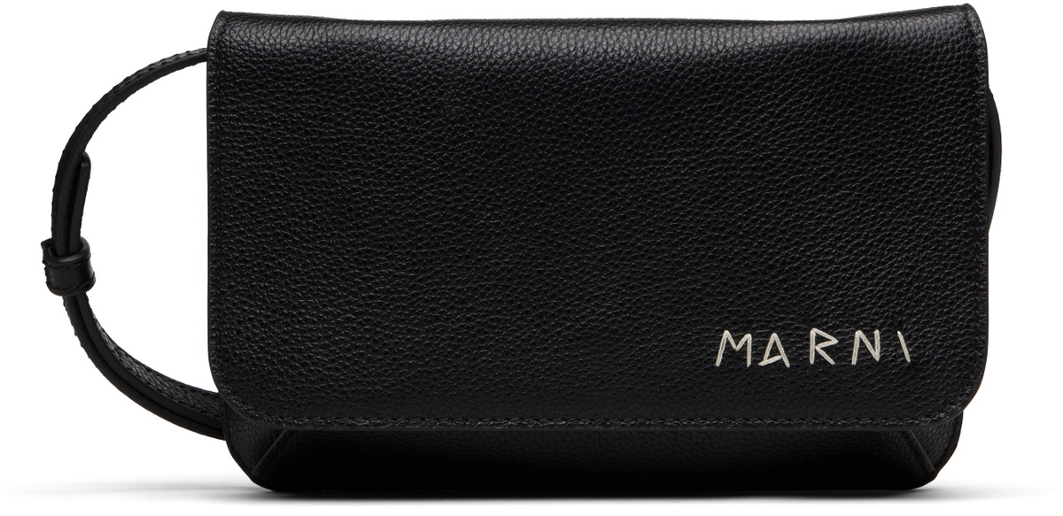 Marni Black 'Marni Mending' Embroidery Shoulder Bag