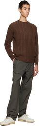 BEAMS PLUS Brown Cable Sweater