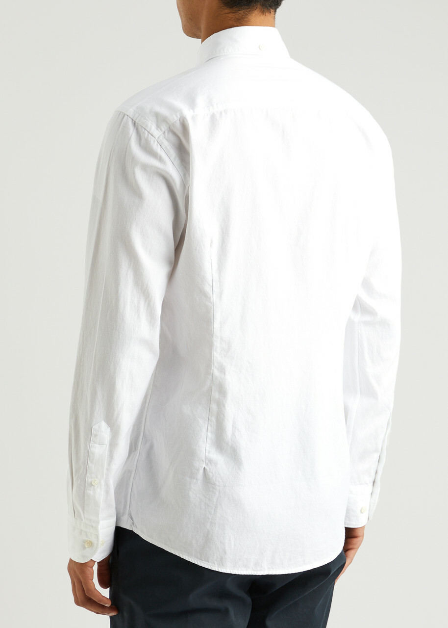 Eton Piqué Cotton Oxford Shirt White