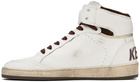 Golden Goose White & Brown Sky-Star Sneakers