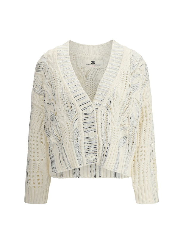 Photo: Ermanno Scervino Rhinestone Cotton Cardigan