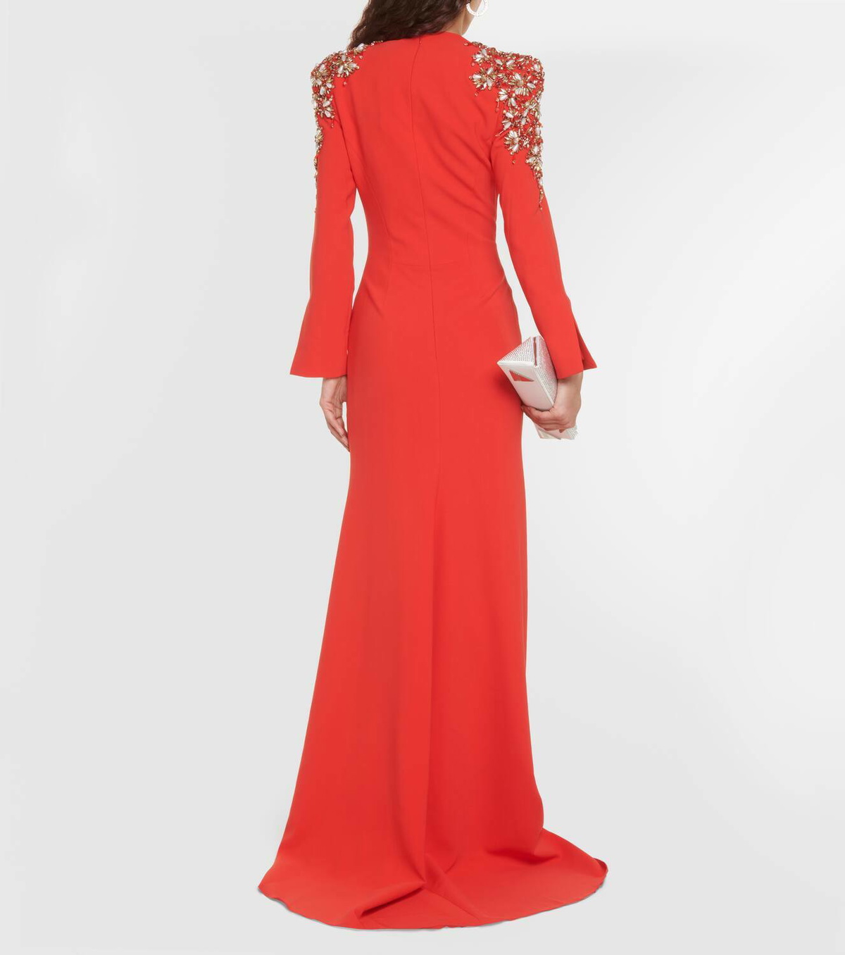 open lace back dress Vintage Jenny Packham Red Silk Gown - M main image 1