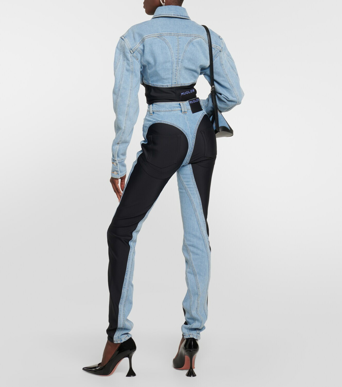 【関税込み】Mugler ブラック Spiral ジーンズ washed black spiral baggy jeans | MUGLER Official Website