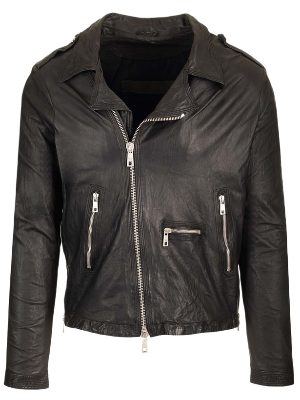 Photo: Giorgio Brato Lamb Leather Biker Jacket