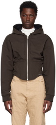 Mugler Brown Corseted Hoodie