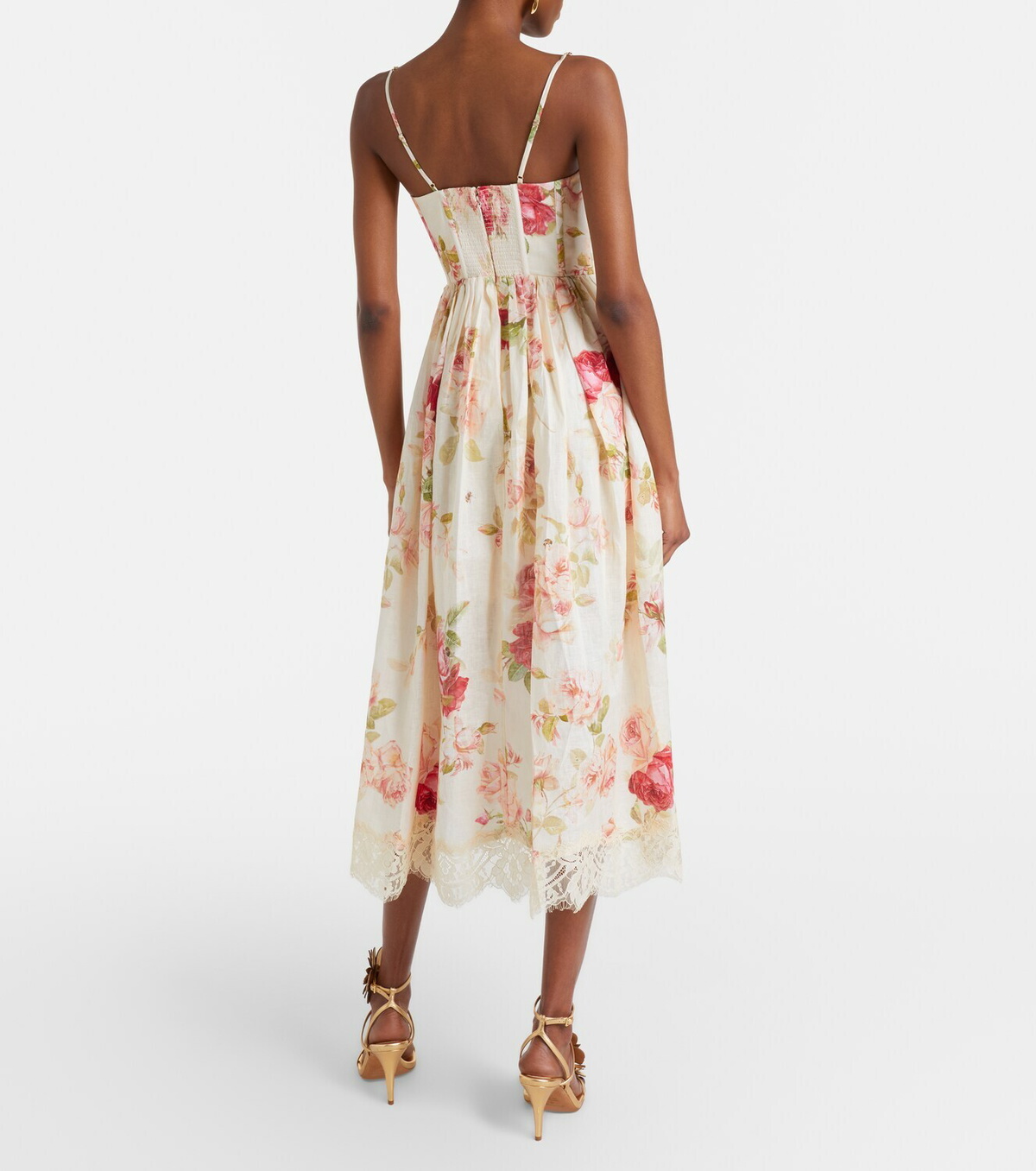Zimmermann Roselight floral linen midi dress Zimmermann