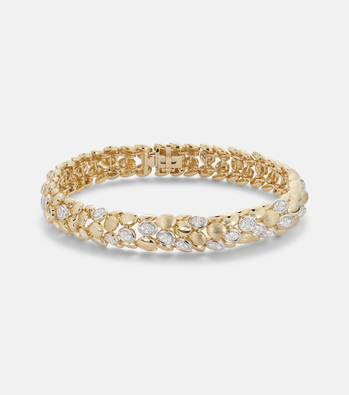 Rainbow K Blossom Small 14kt gold bangle with diamonds