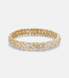Rainbow K Blossom Small 14kt gold bangle with diamonds